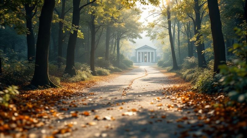 Weggabelung mit zwei Schildern, links Aufstiegsfortbildung, rechts Studium