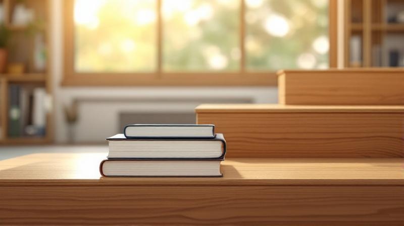 Treppe mit zwei Stufen, auf der oberen ein Aktenordner mit Betriebswirt-Aufschrift, auf der unteren ein WFW-Ordner